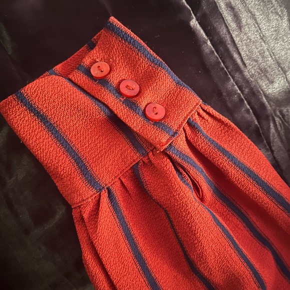 Windsor Off the shoulder navy and burnt orange striped blouse xs - Picture 4 of 4